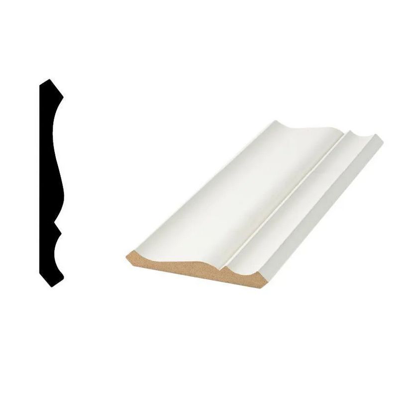 Primed Finger-Jointed Crown Molding 9/16 in. x 4-1/4 in. x 16ft